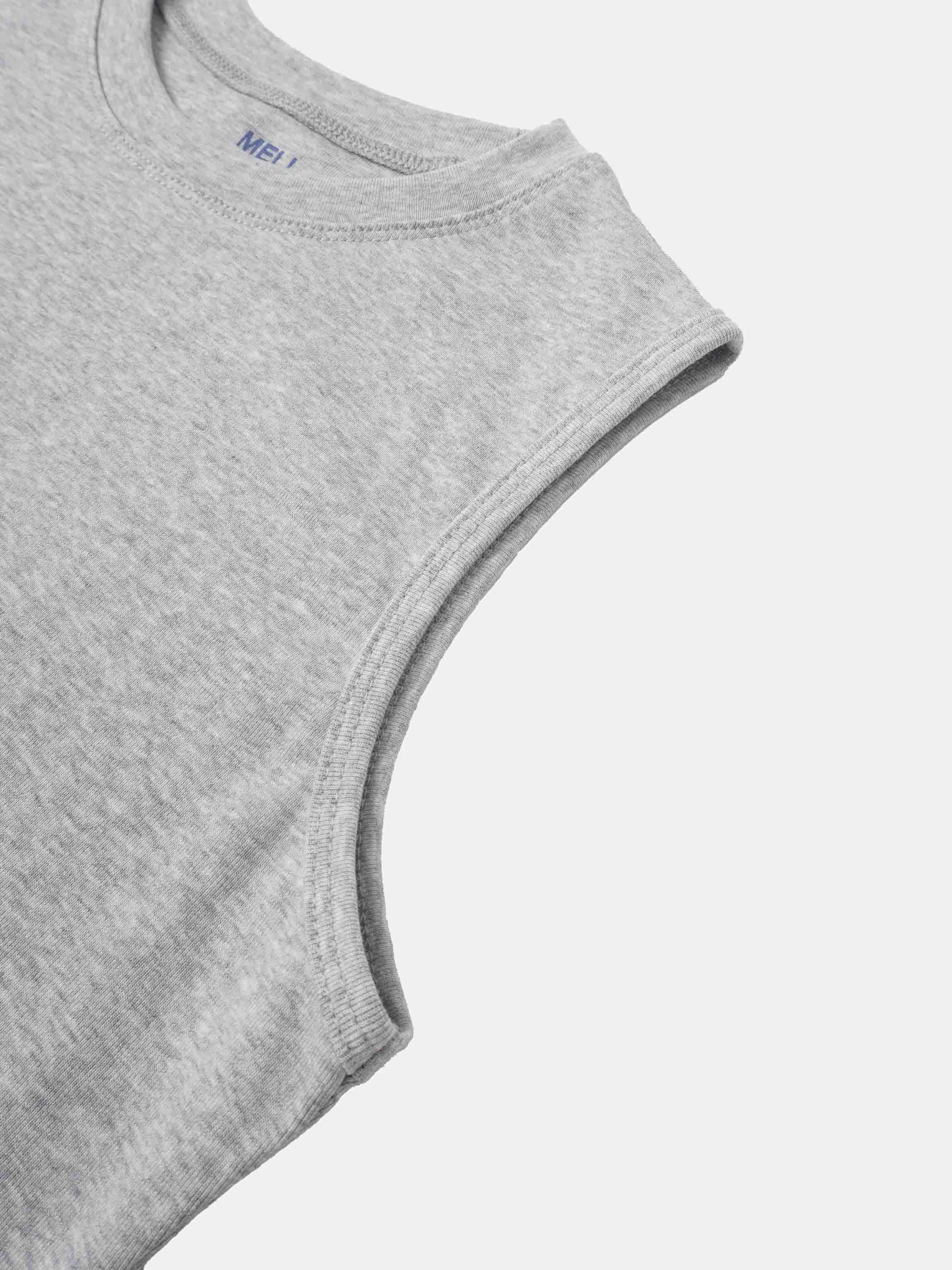 Sleeveless Basic Tee-Heathered Grey