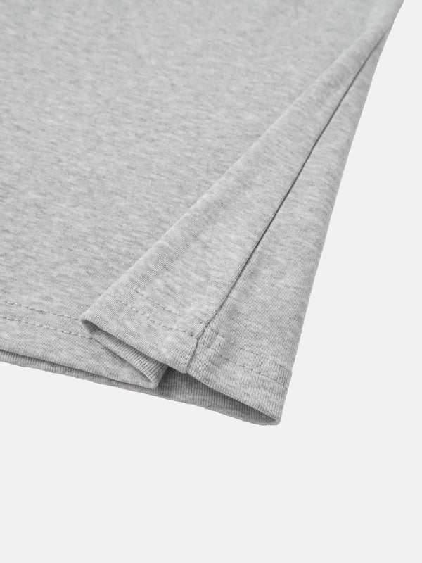 Sleeveless Basic Tee-Heathered Grey