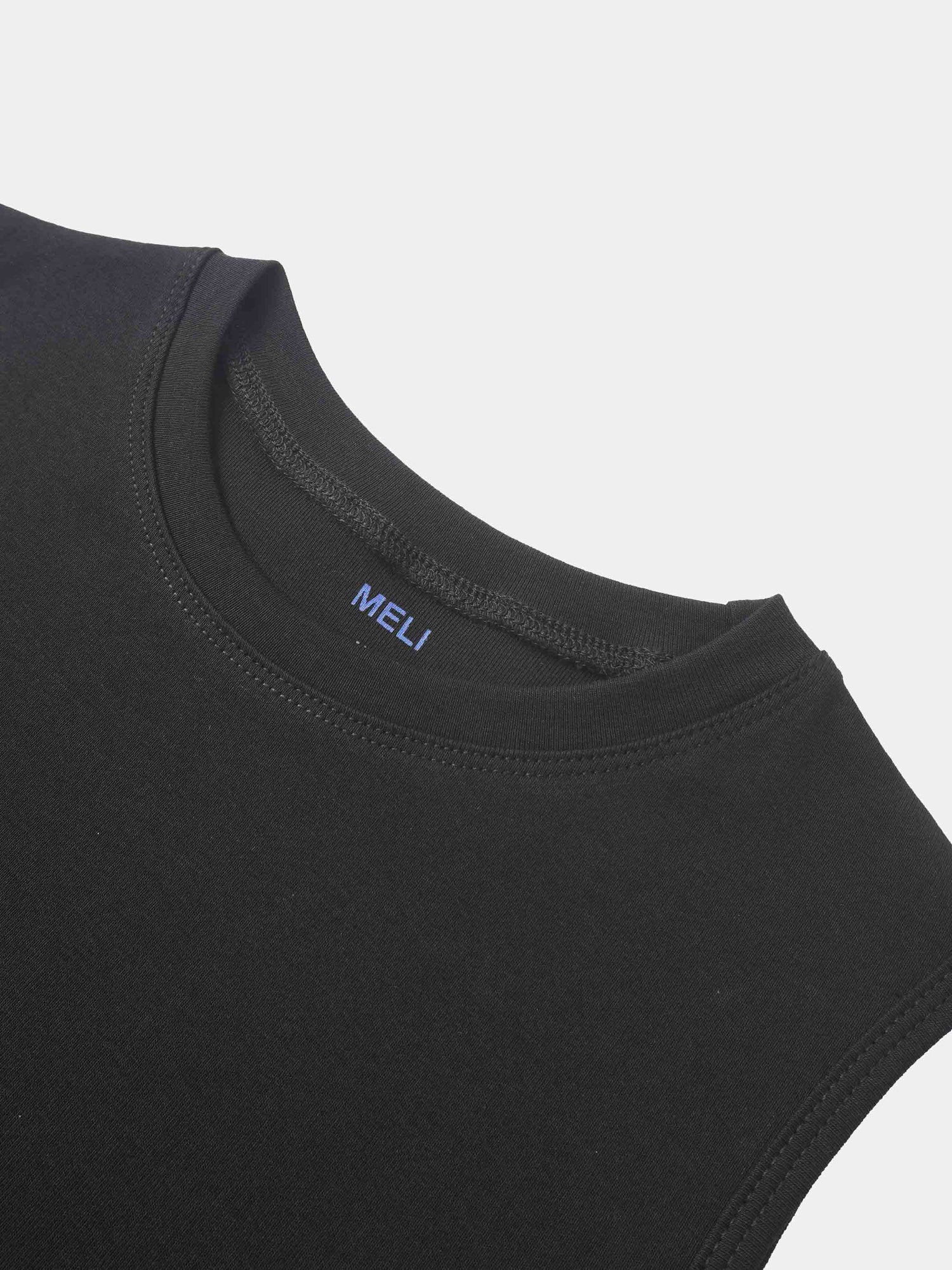 Sleeveless Basic Tee-Black
