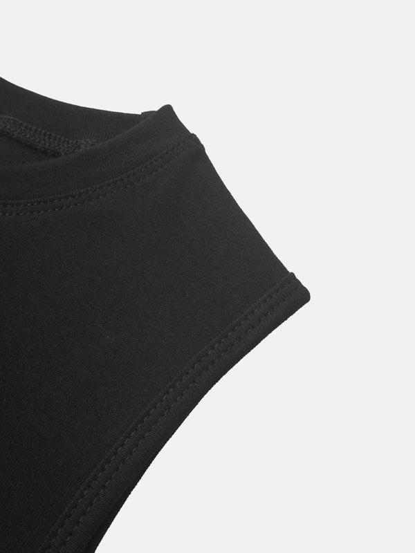 Sleeveless Basic Tee-Black