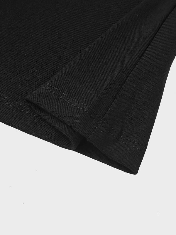 Elastic Waist Tshirt Skirt - Black 26"