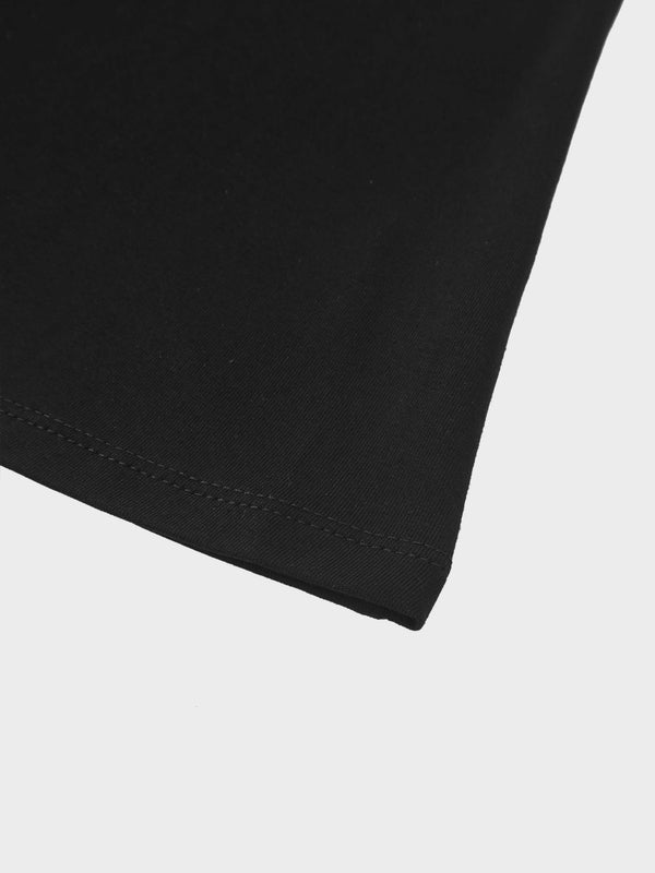 Elastic Waist Tshirt Skirt - Black 24"