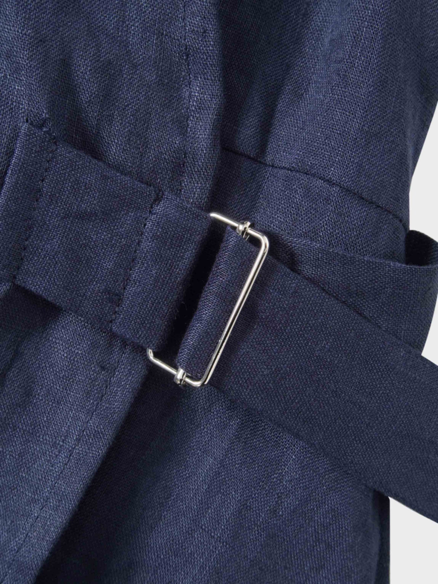 Crossover Linen Top-Navy