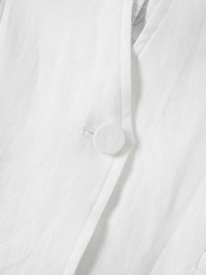 Silky Back Printed Blazer-White/Black