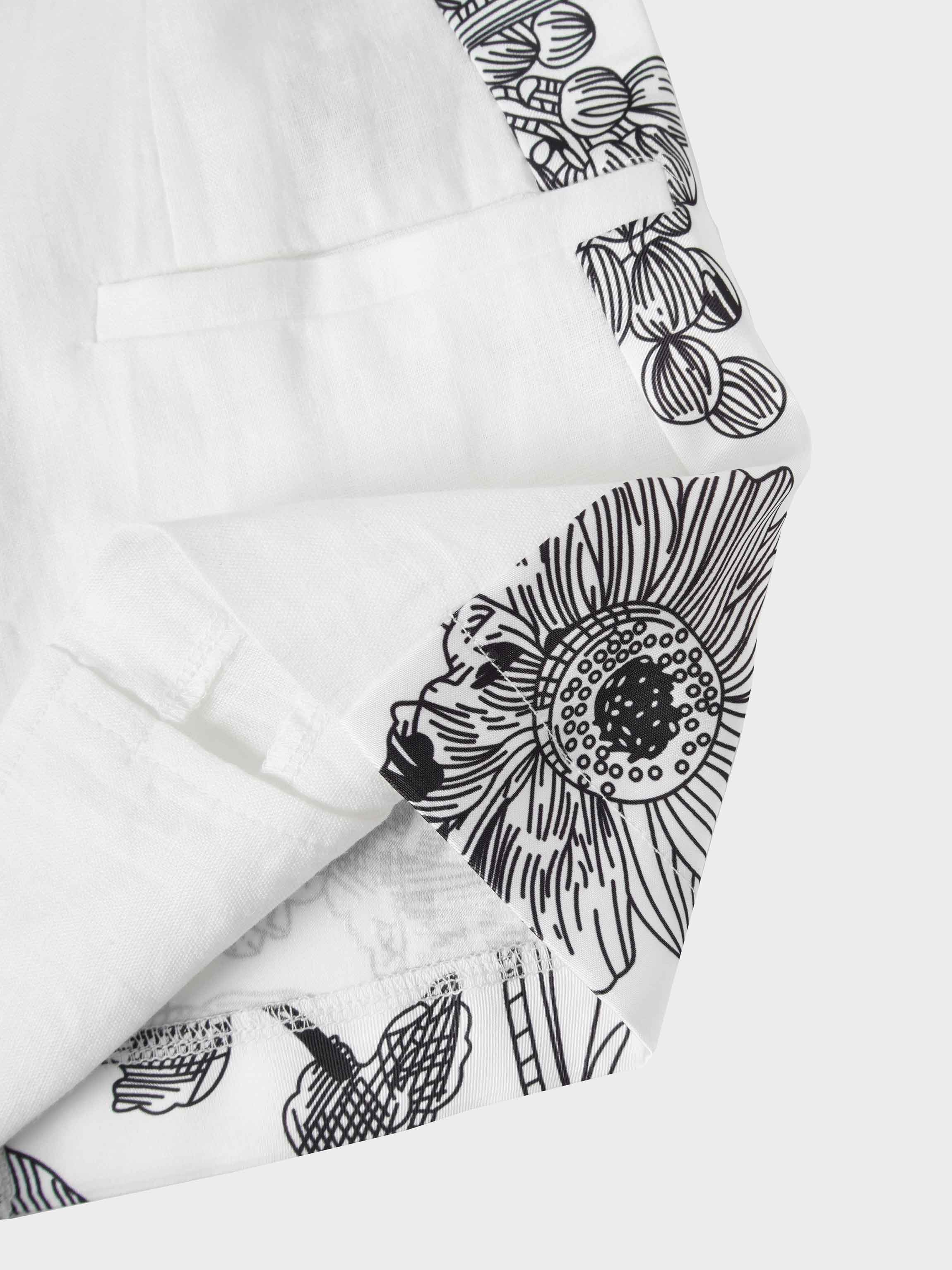 Silky Back Printed Blazer-White/Black