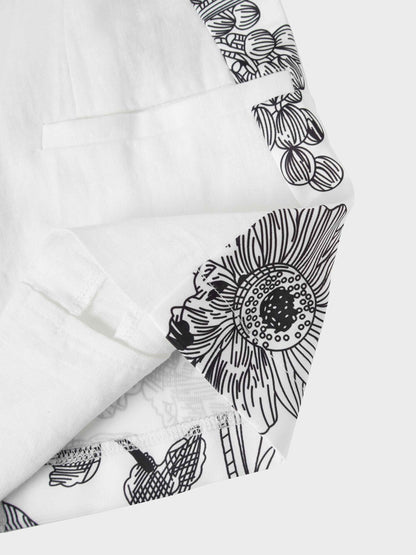 Silky Back Printed Blazer-White/Black