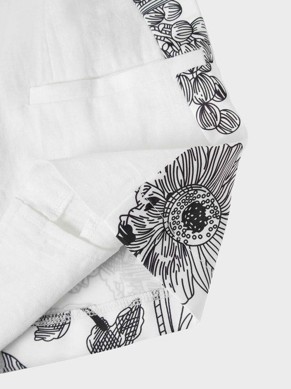 Silky Back Printed Blazer-White/Black