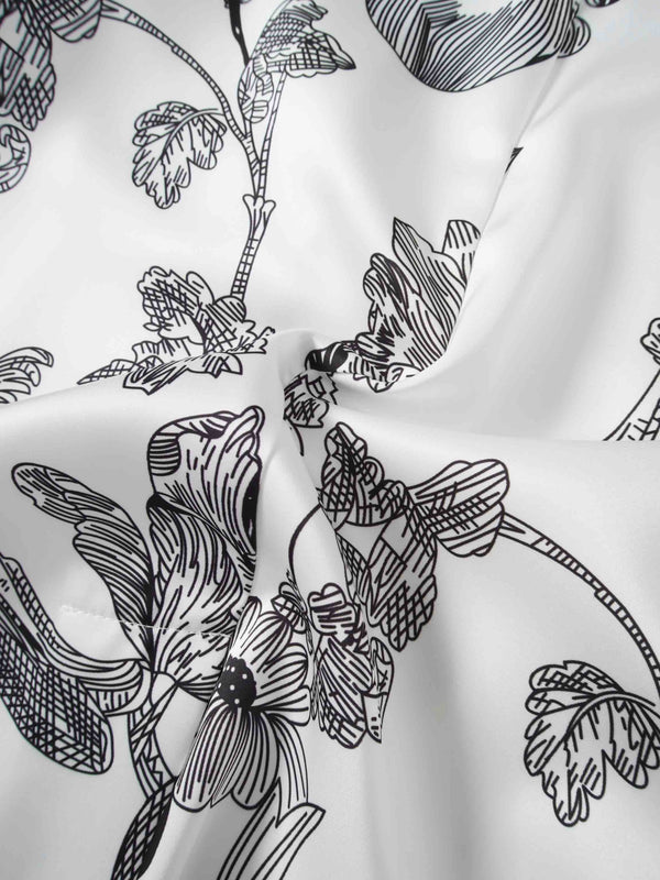 Silky Back Printed Blazer-White/Black