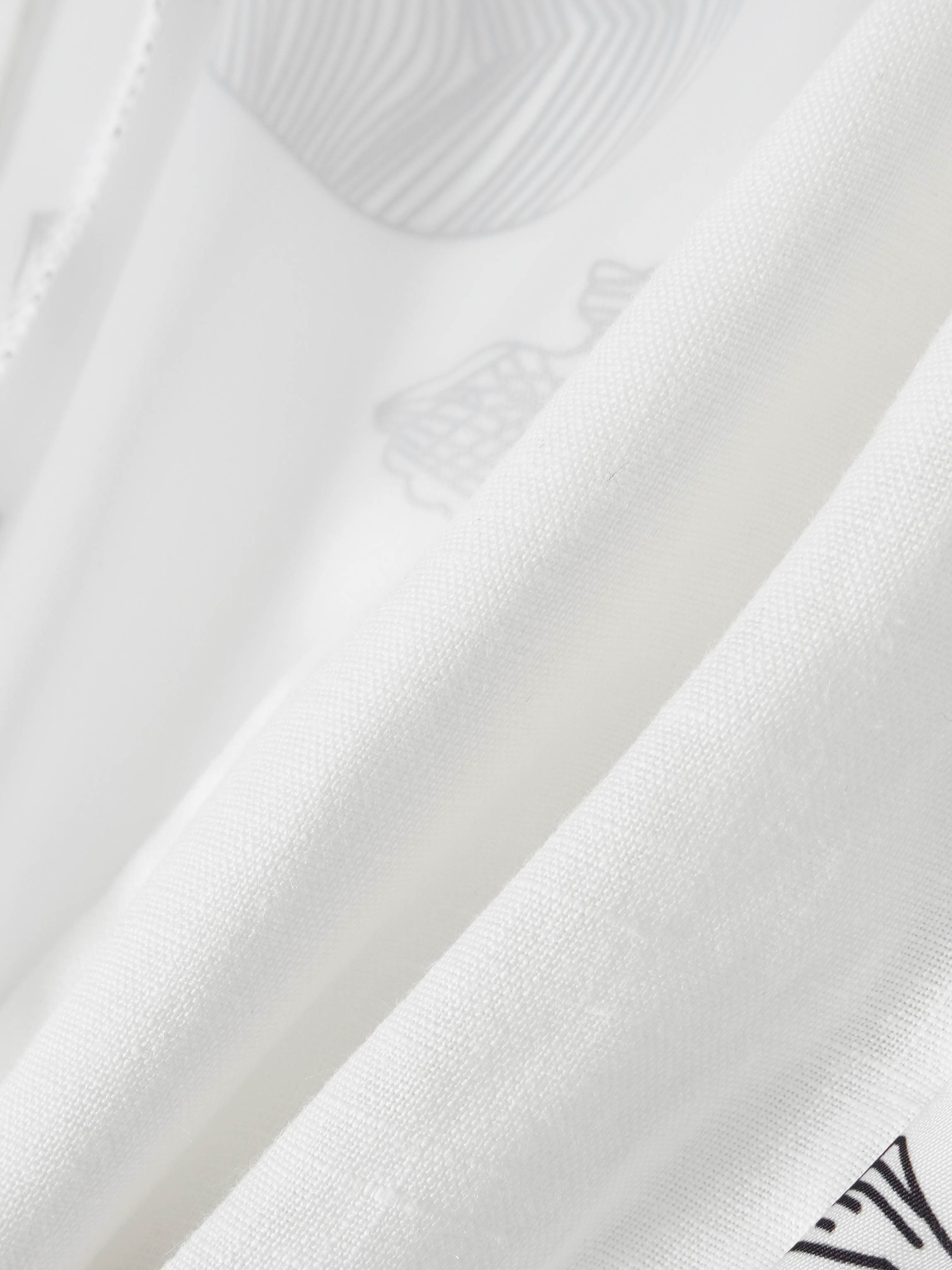 Silky Back Printed Blazer-White/Black