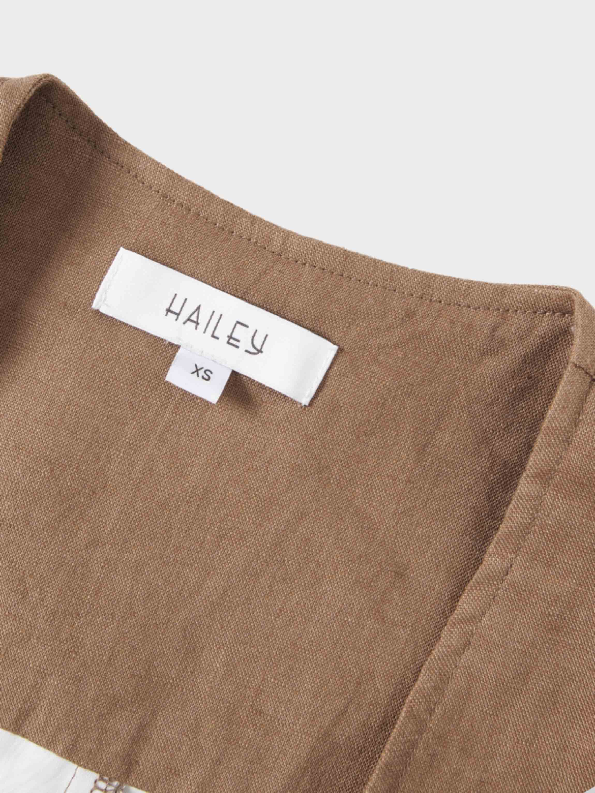 Silky Back Printed Blazer-Brown/Cream