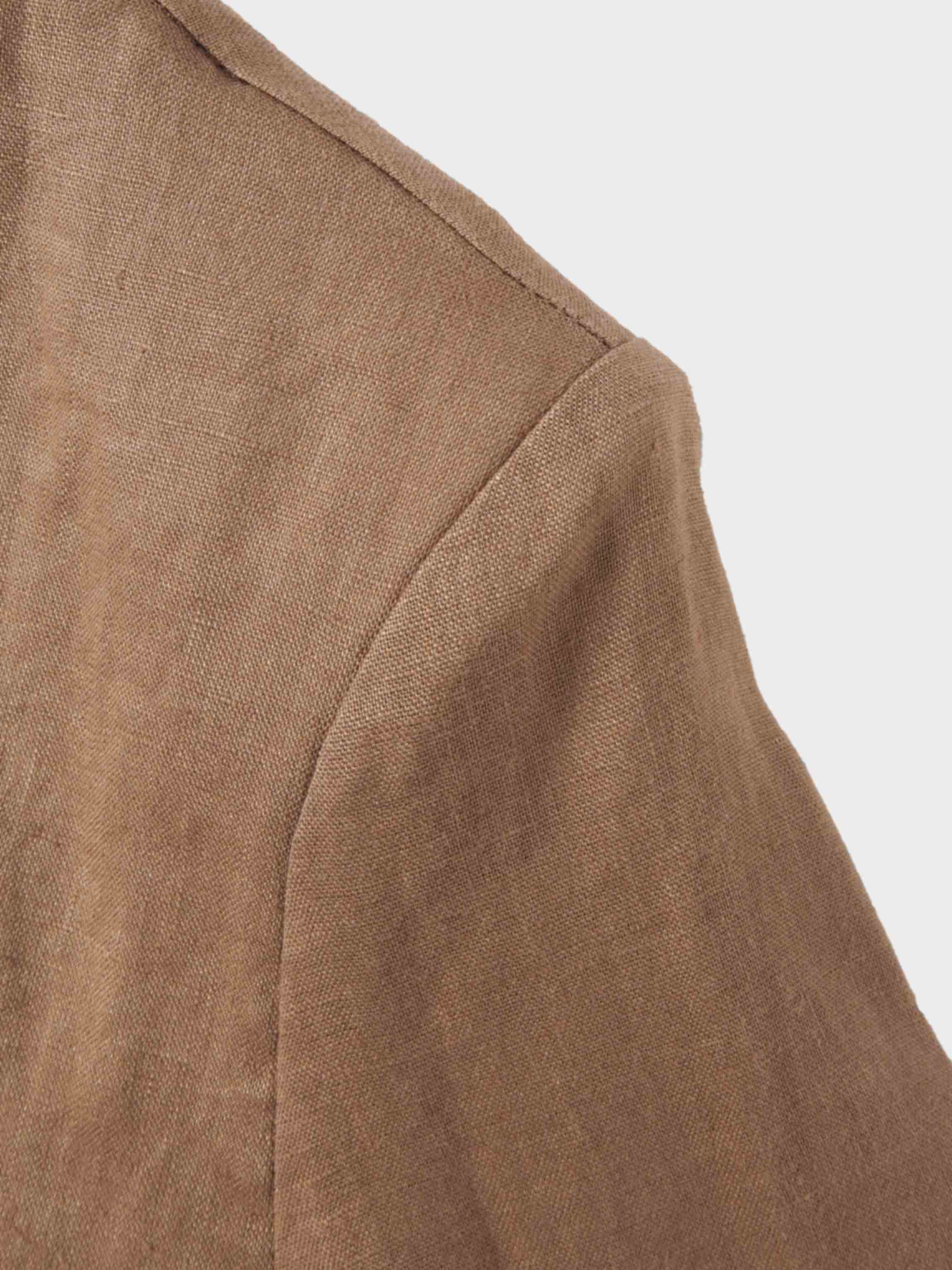 Silky Back Printed Blazer-Brown/Cream