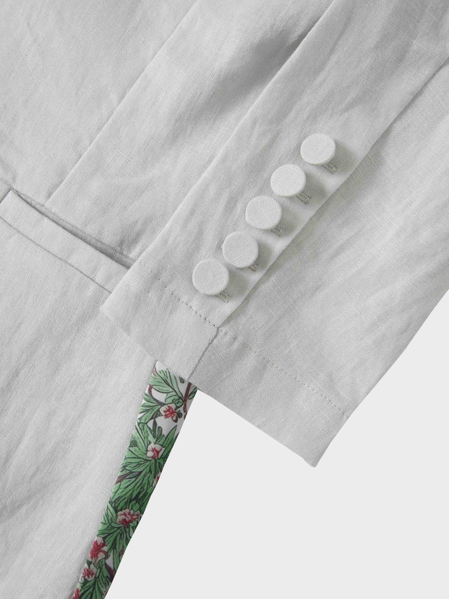 Silky Back Printed Blazer-Grey/Multi Color