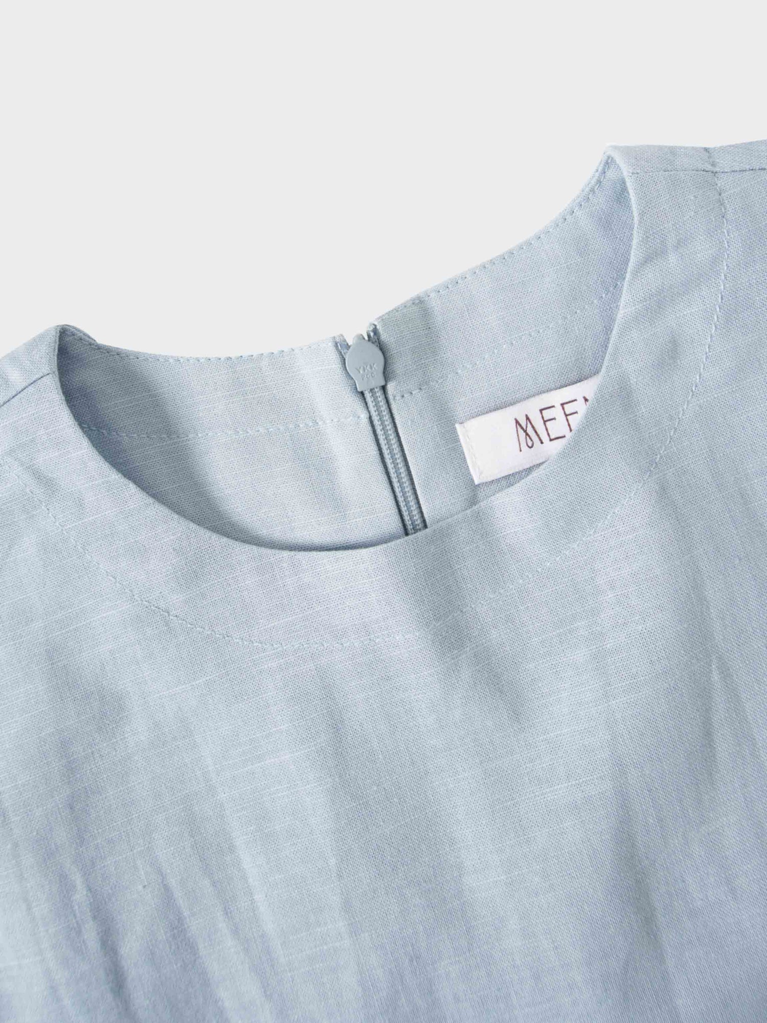 Crochet Edge Top-Light Blue