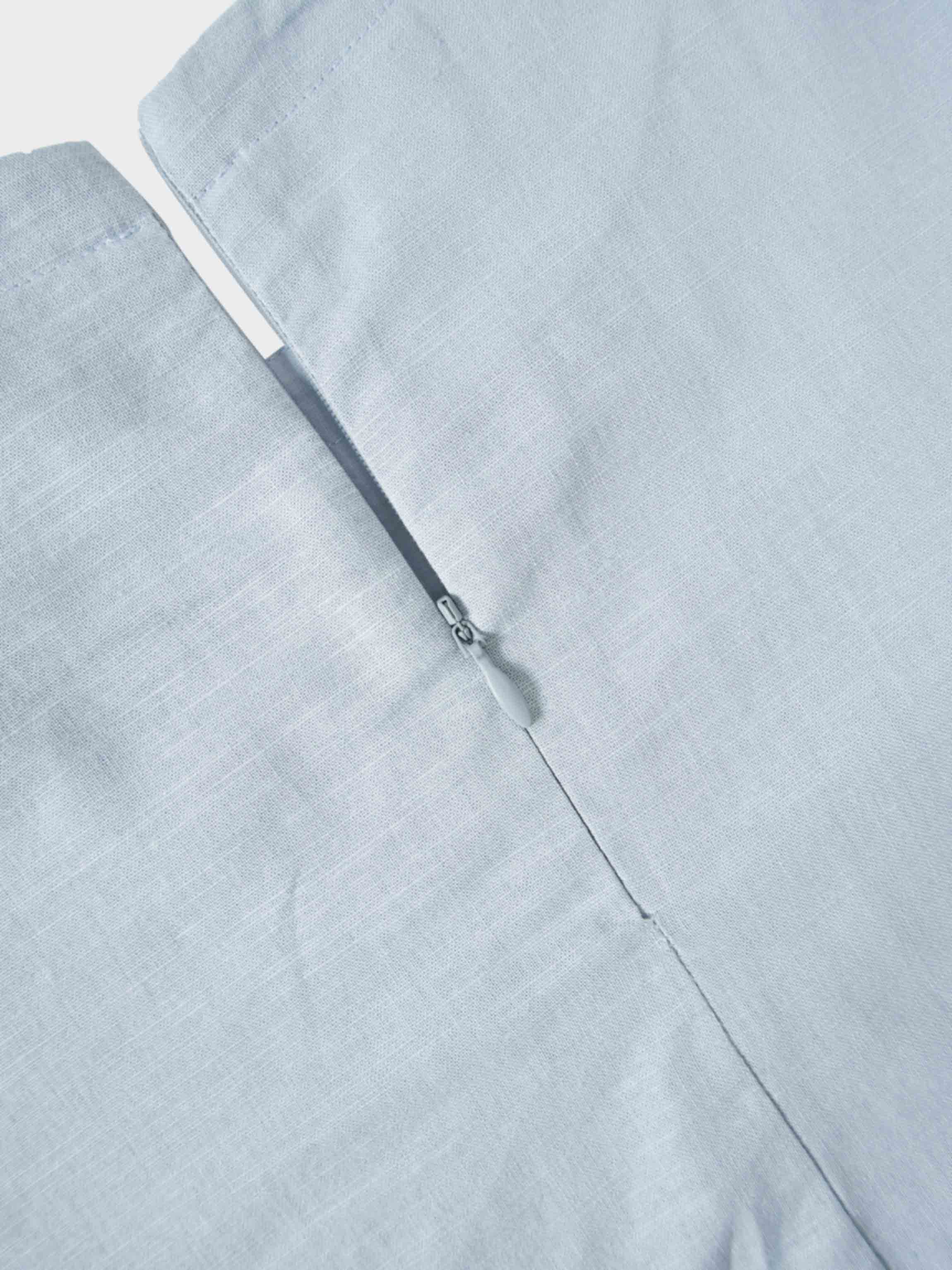 Crochet Edge Top-Light Blue