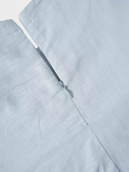 Crochet Edge Top-Light Blue