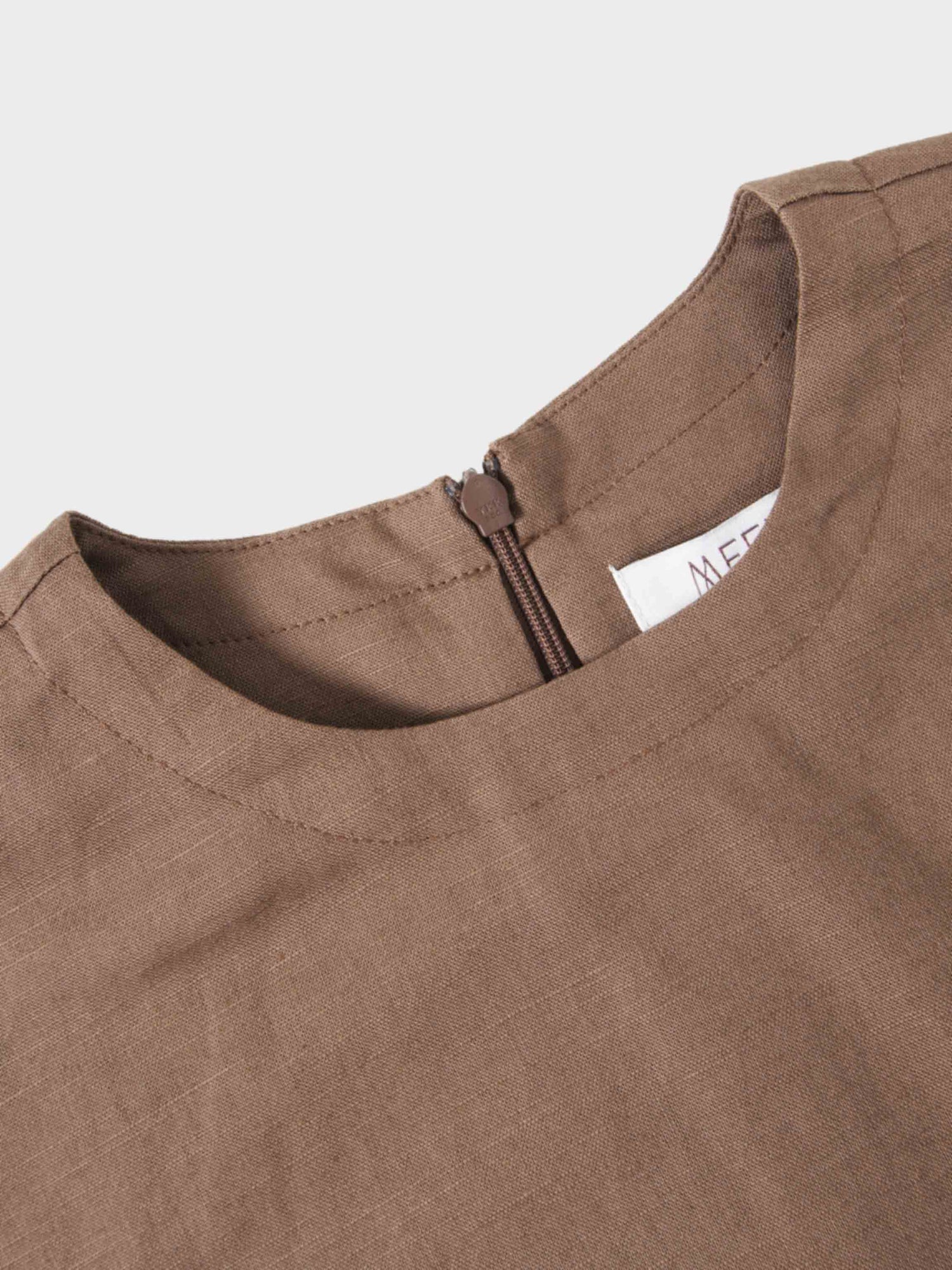 Crochet Edge Top-Brown