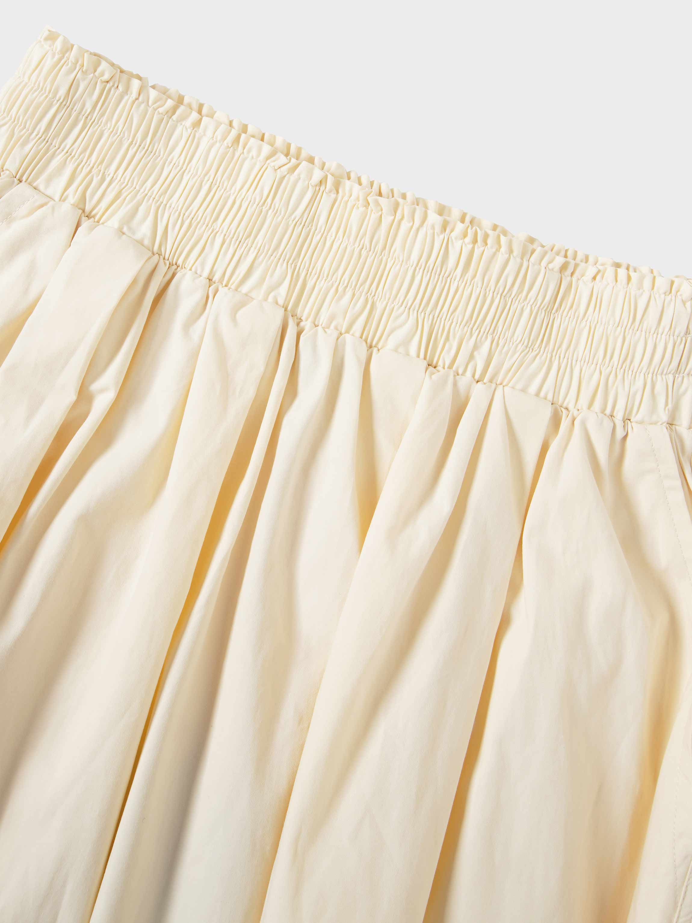 Elastic Waist Gathered Skirt-Yellow
