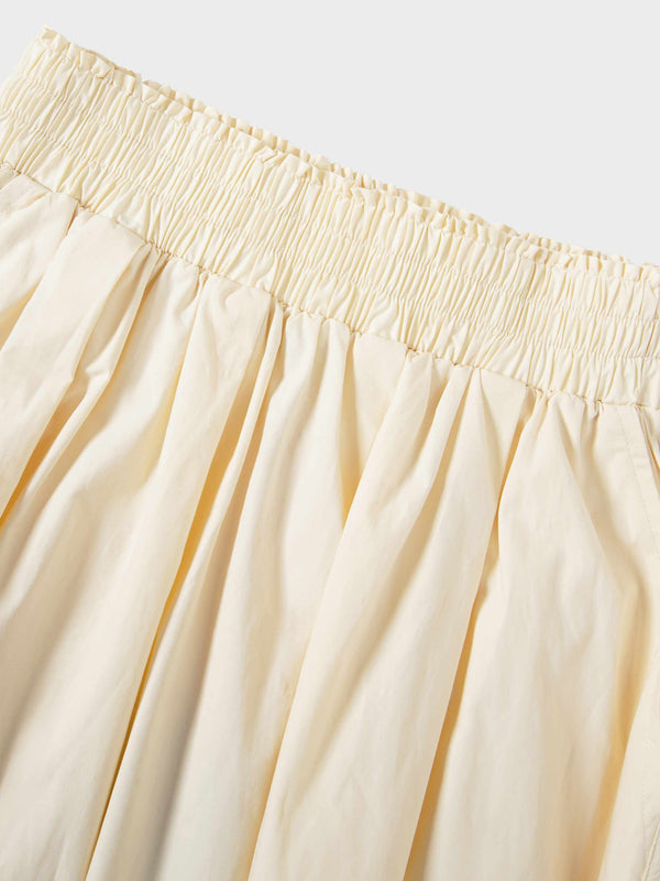 Elastic Waist Gathered Skirt-Yellow