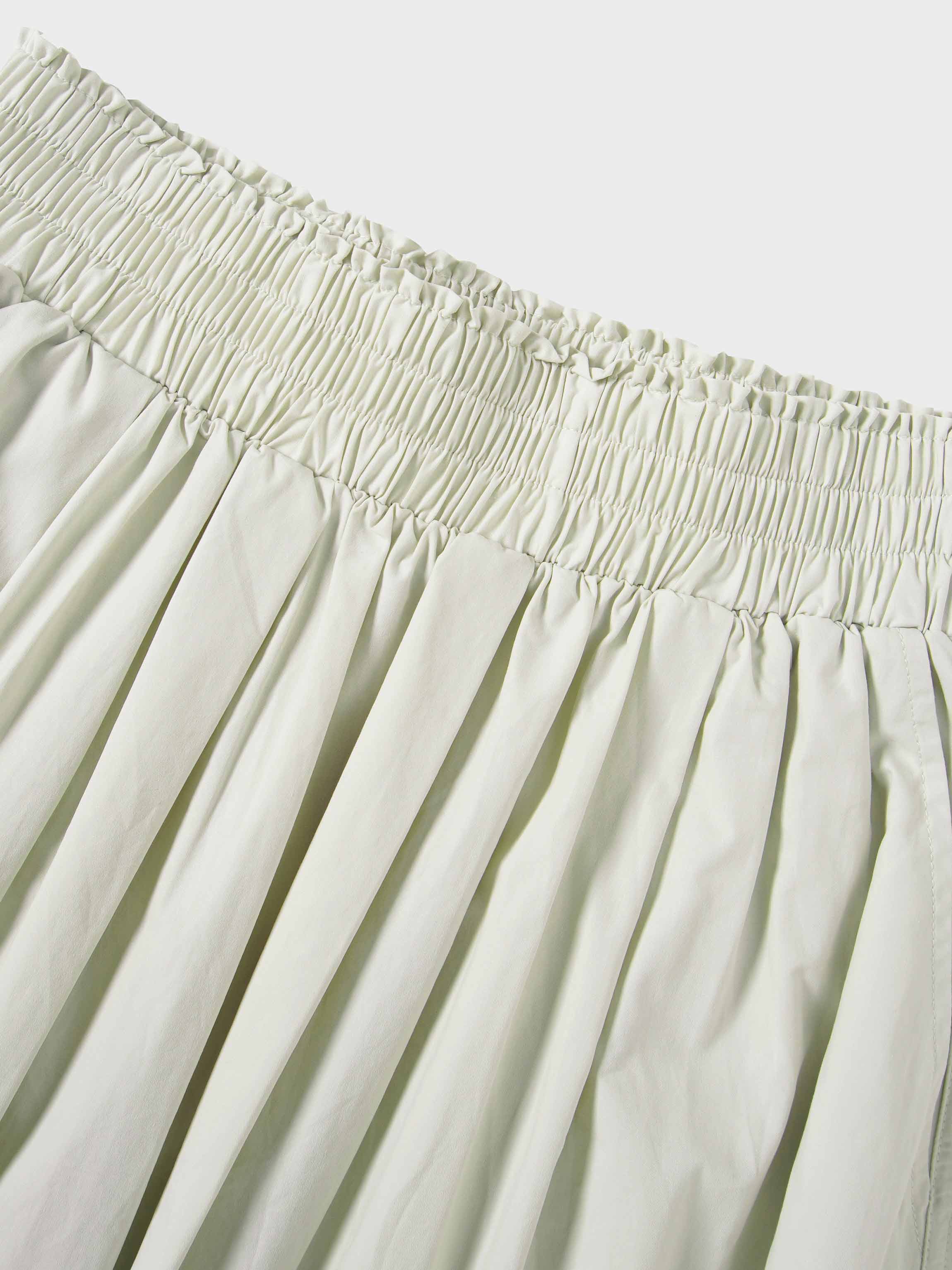 Elastic Waist Gathered Skirt-Mint