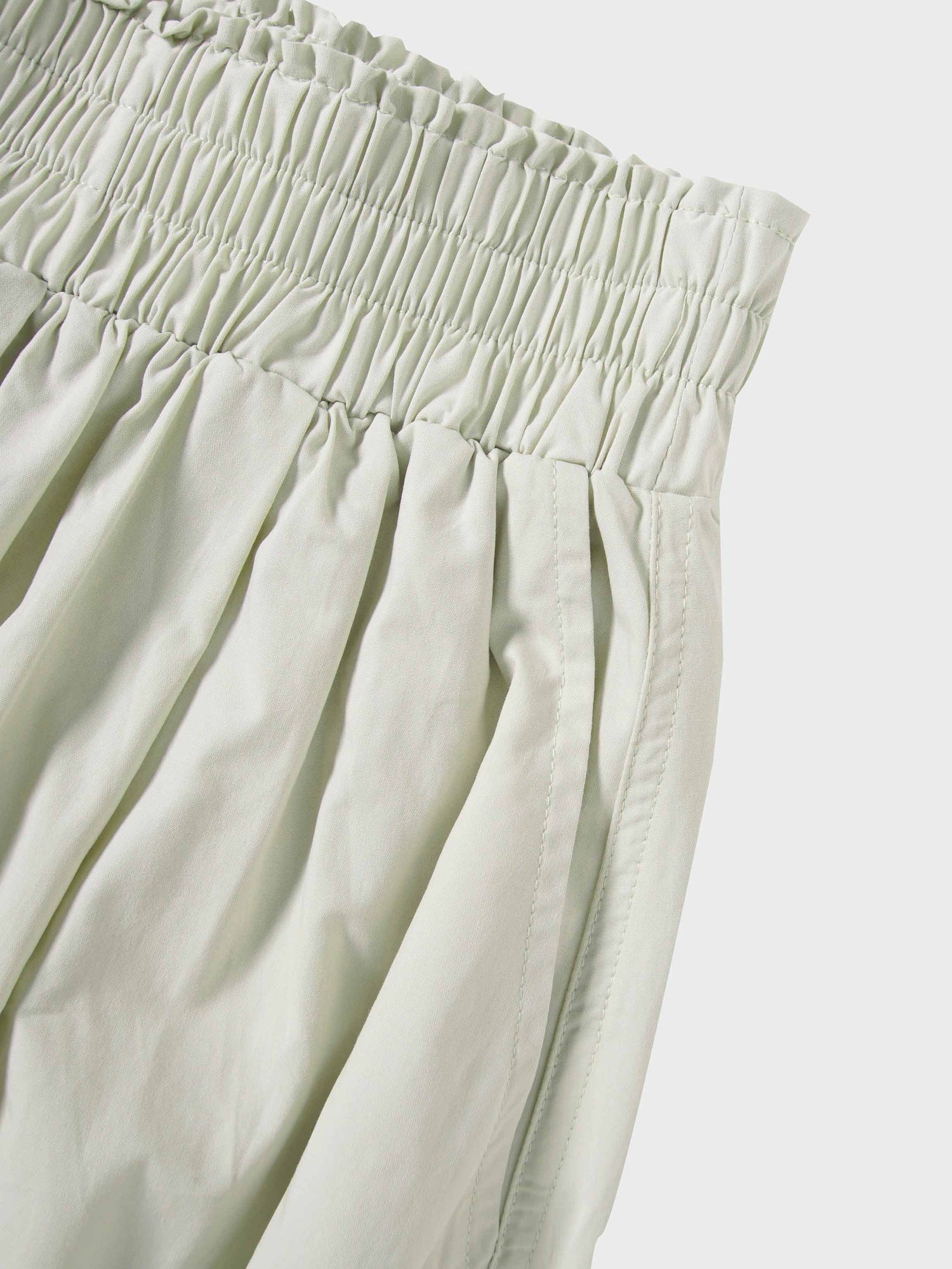 Elastic Waist Gathered Skirt-Mint