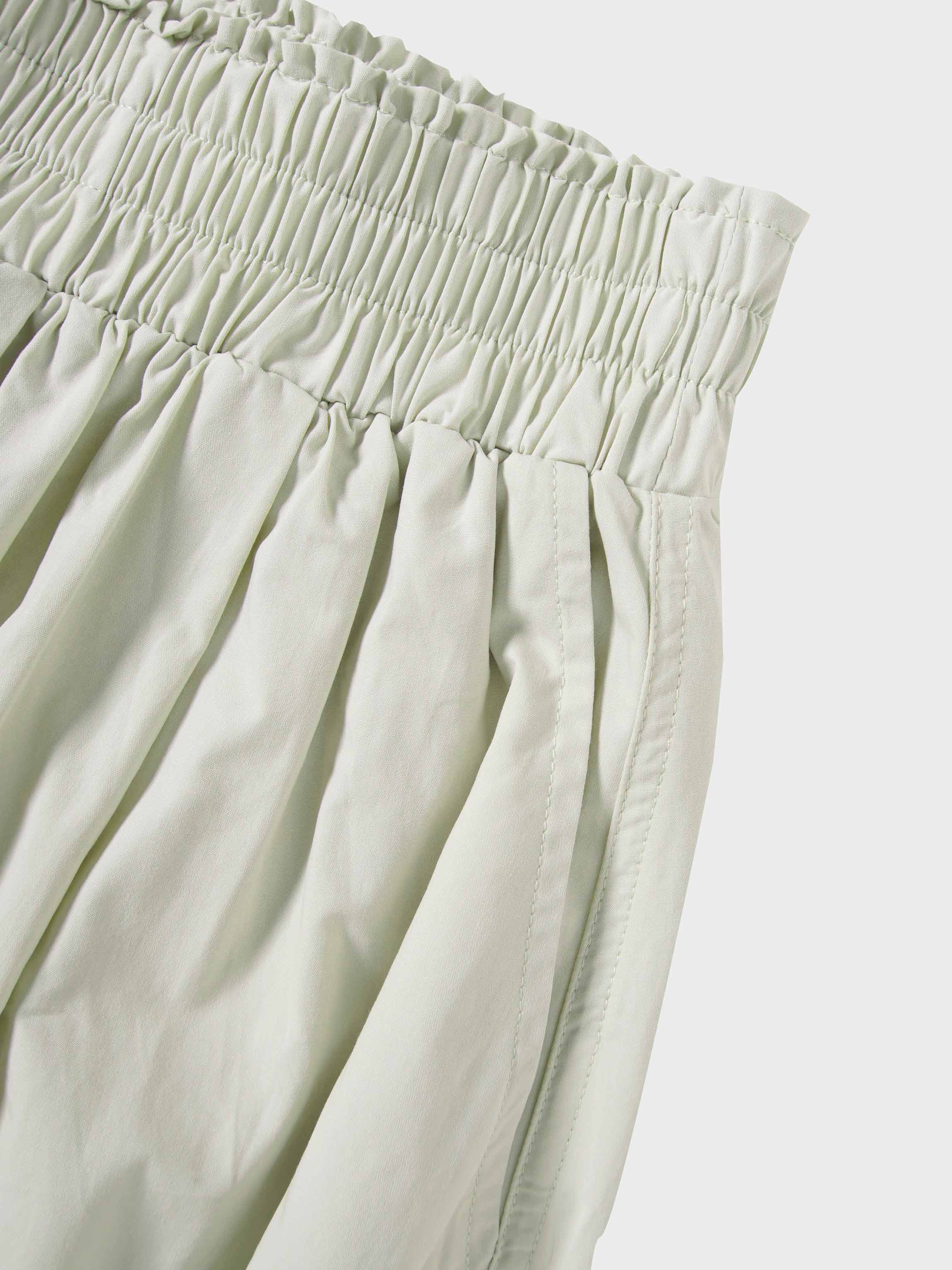 Elastic Waist Gathered Skirt-Mint