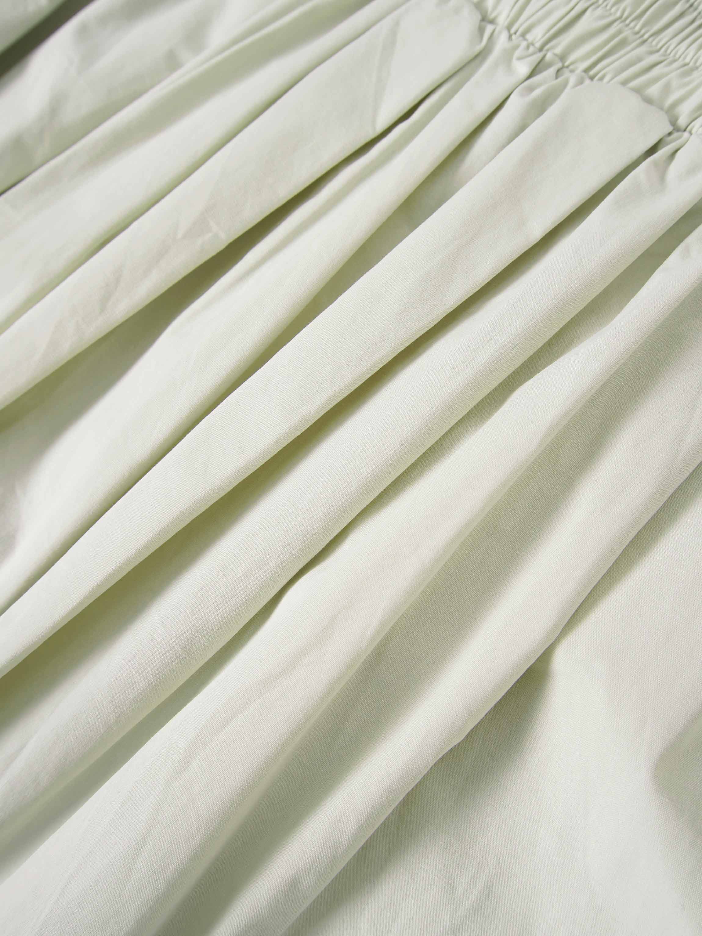 Elastic Waist Gathered Skirt-Mint