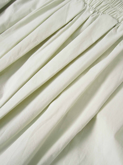 Elastic Waist Gathered Skirt-Mint