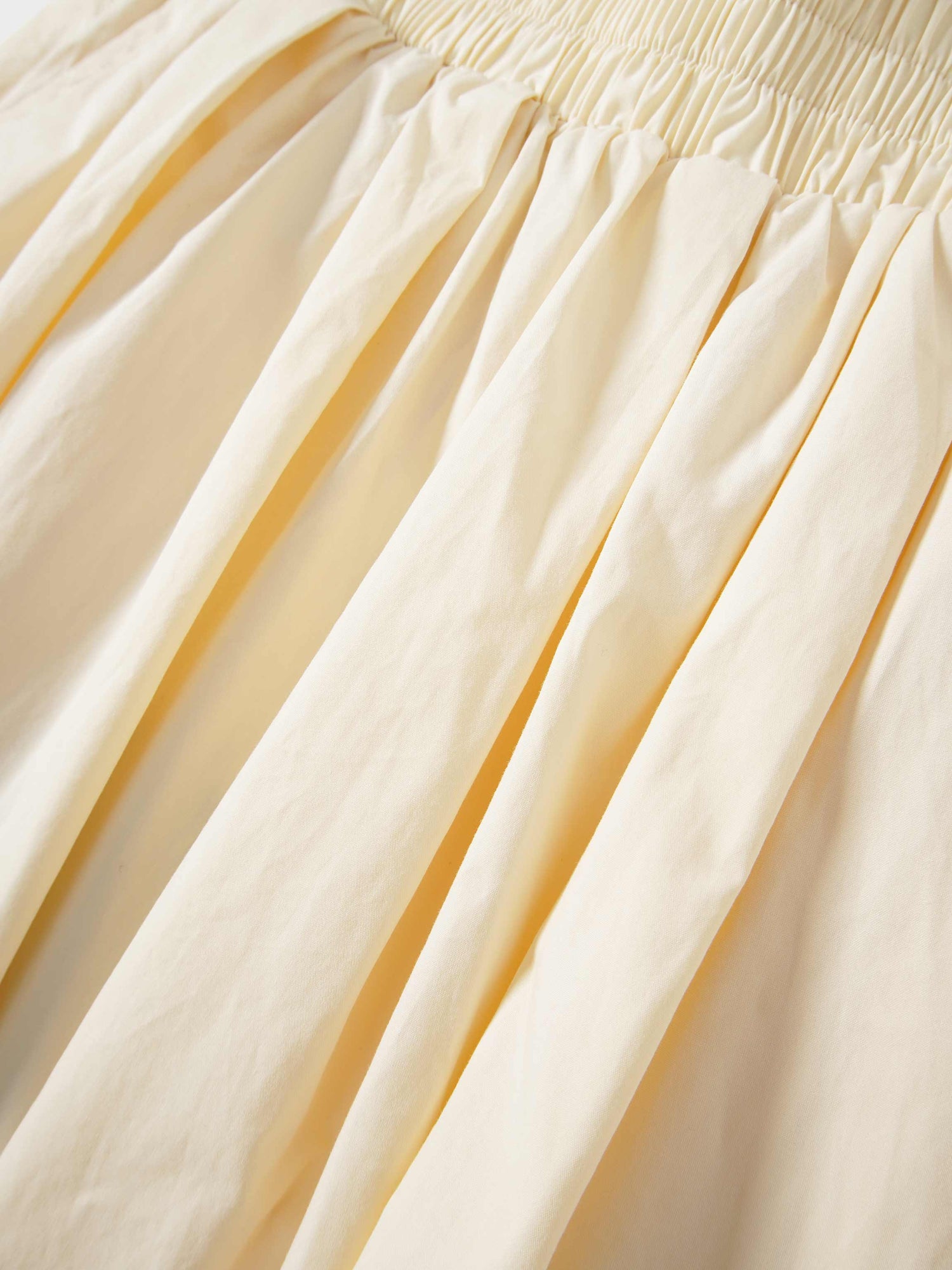 Elastic Waist Gathered Skirt-Yellow
