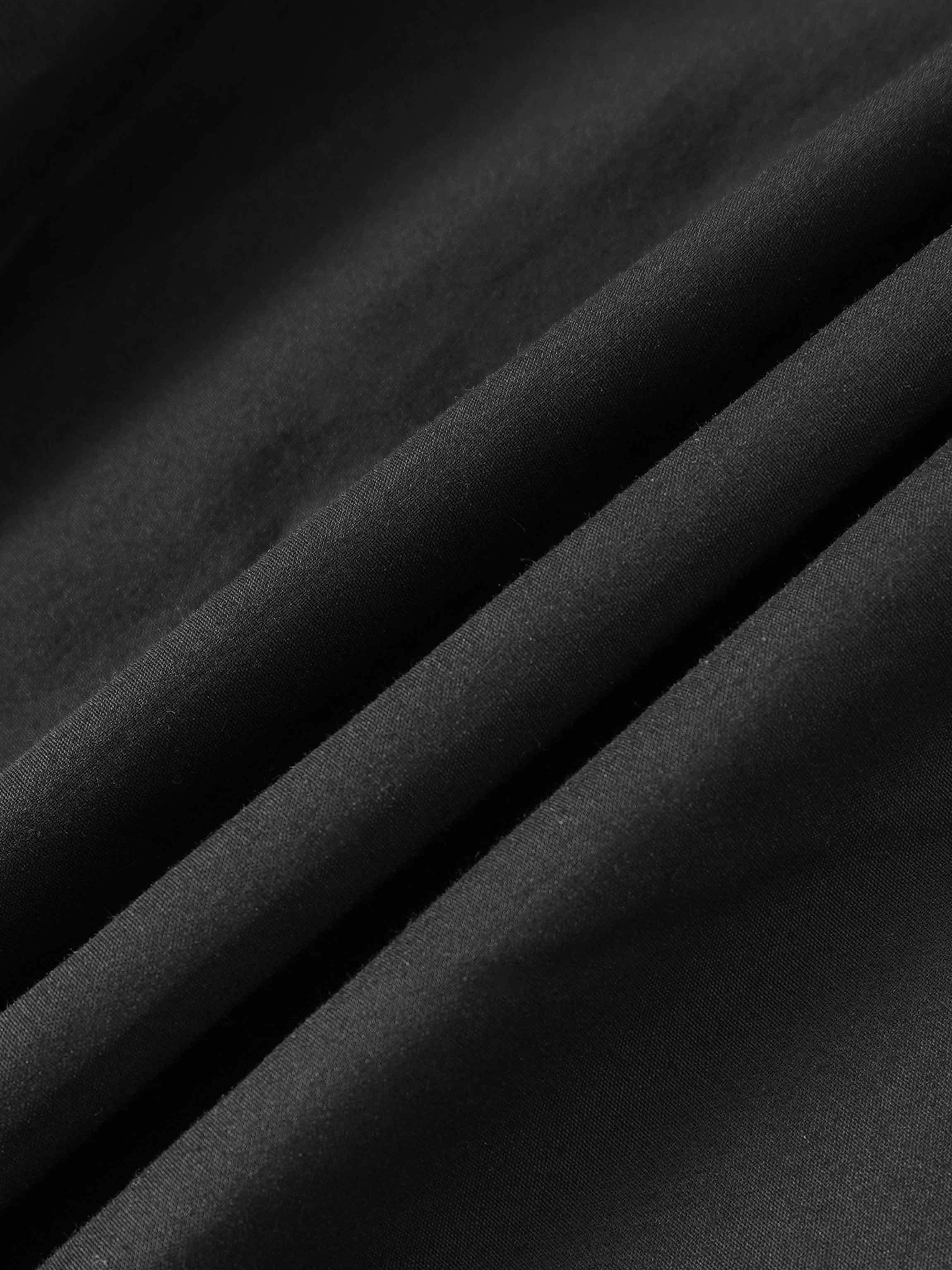 Elastic Waist Gathered Skirt-Black
