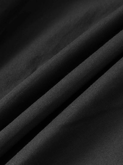 Elastic Waist Gathered Skirt-Black