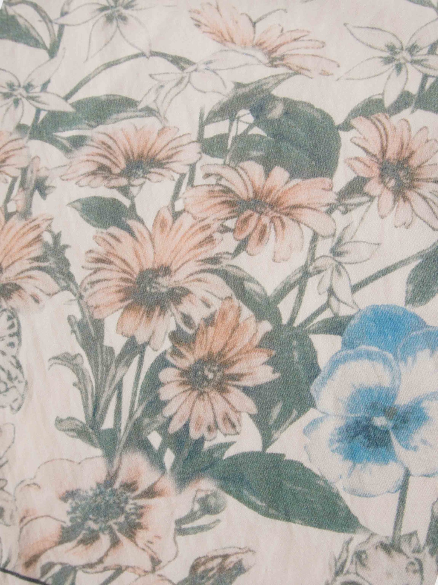 Printed Crinkle Slip Skirt-Flower Border