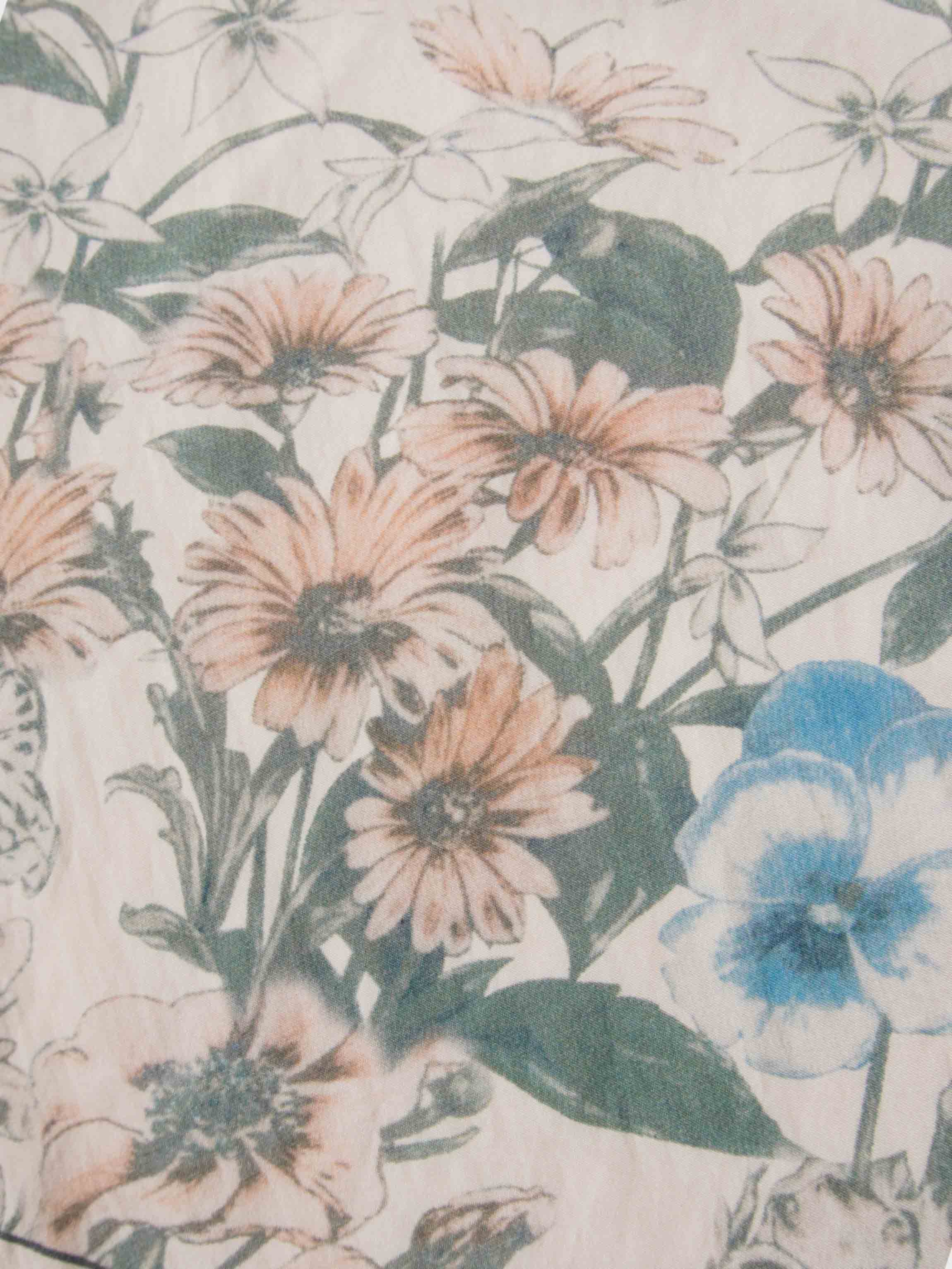 Printed Crinkle Slip Skirt-Flower Border