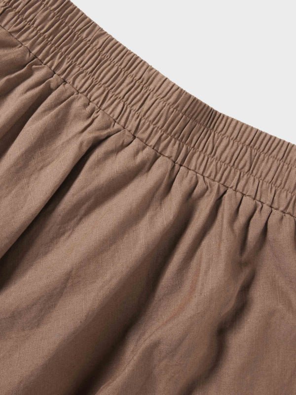 Crochet Trim Skirt-Brown