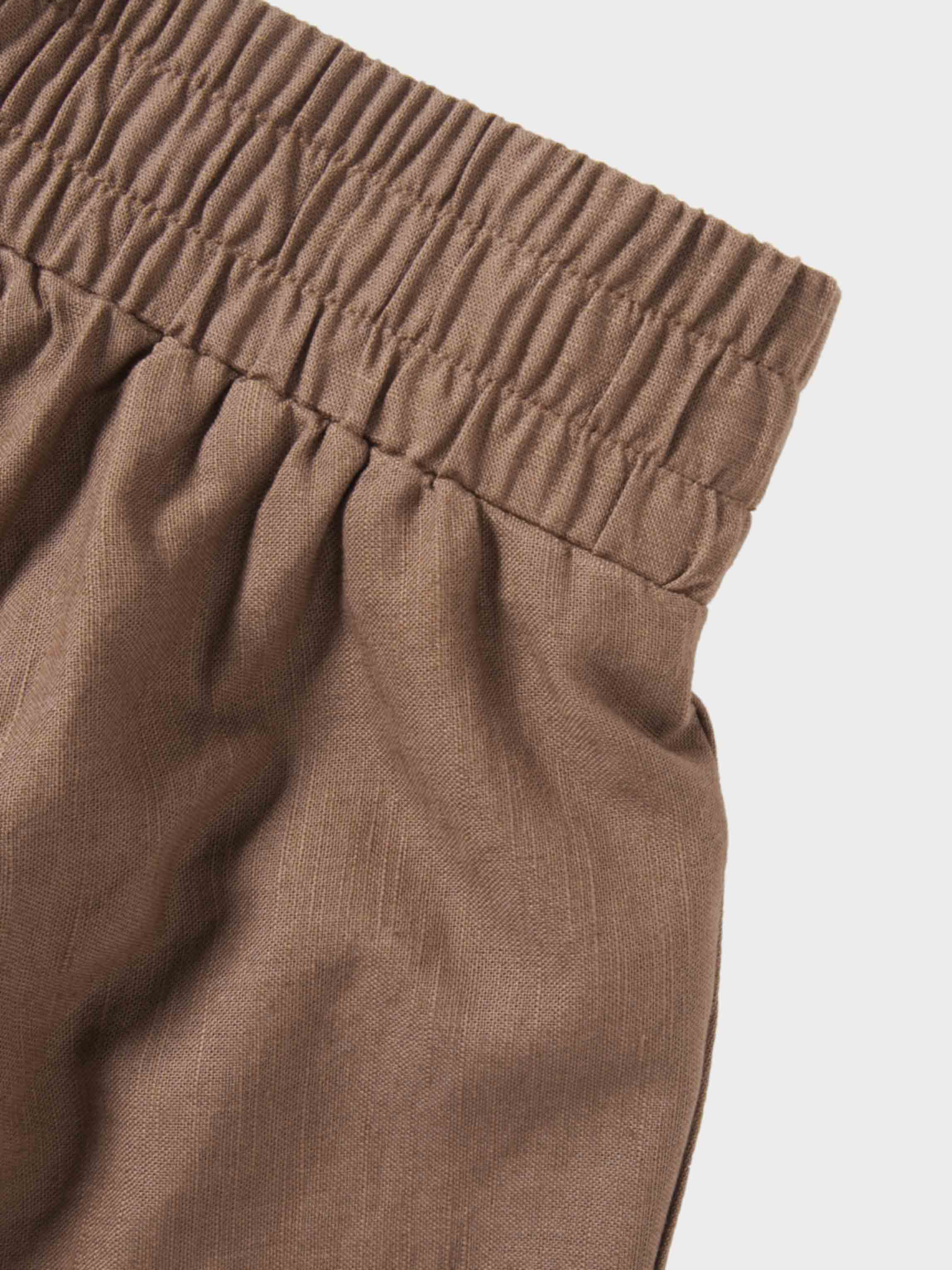 Crochet Trim Skirt-Brown