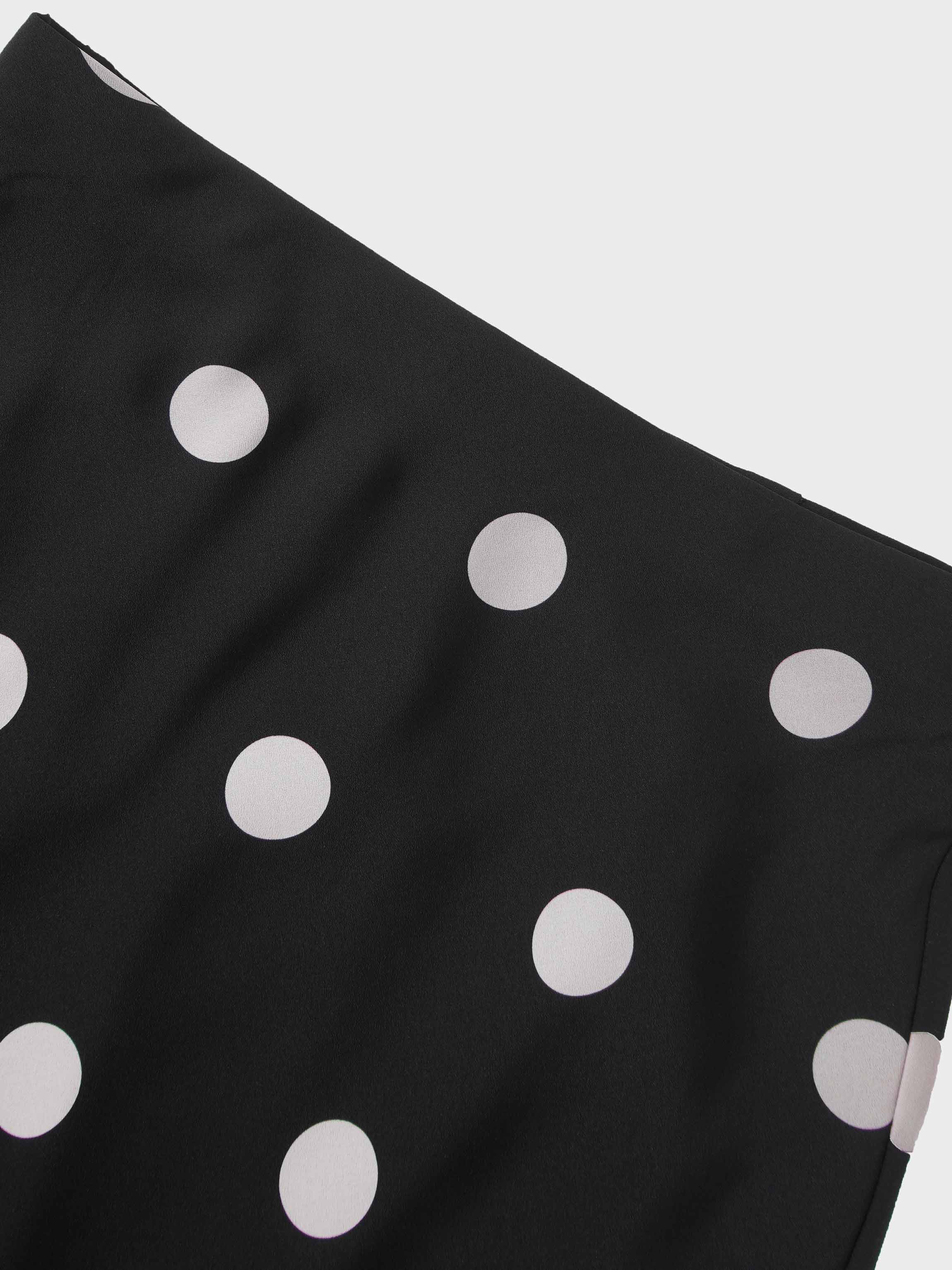 Print Slip Skirt-Polka Dot