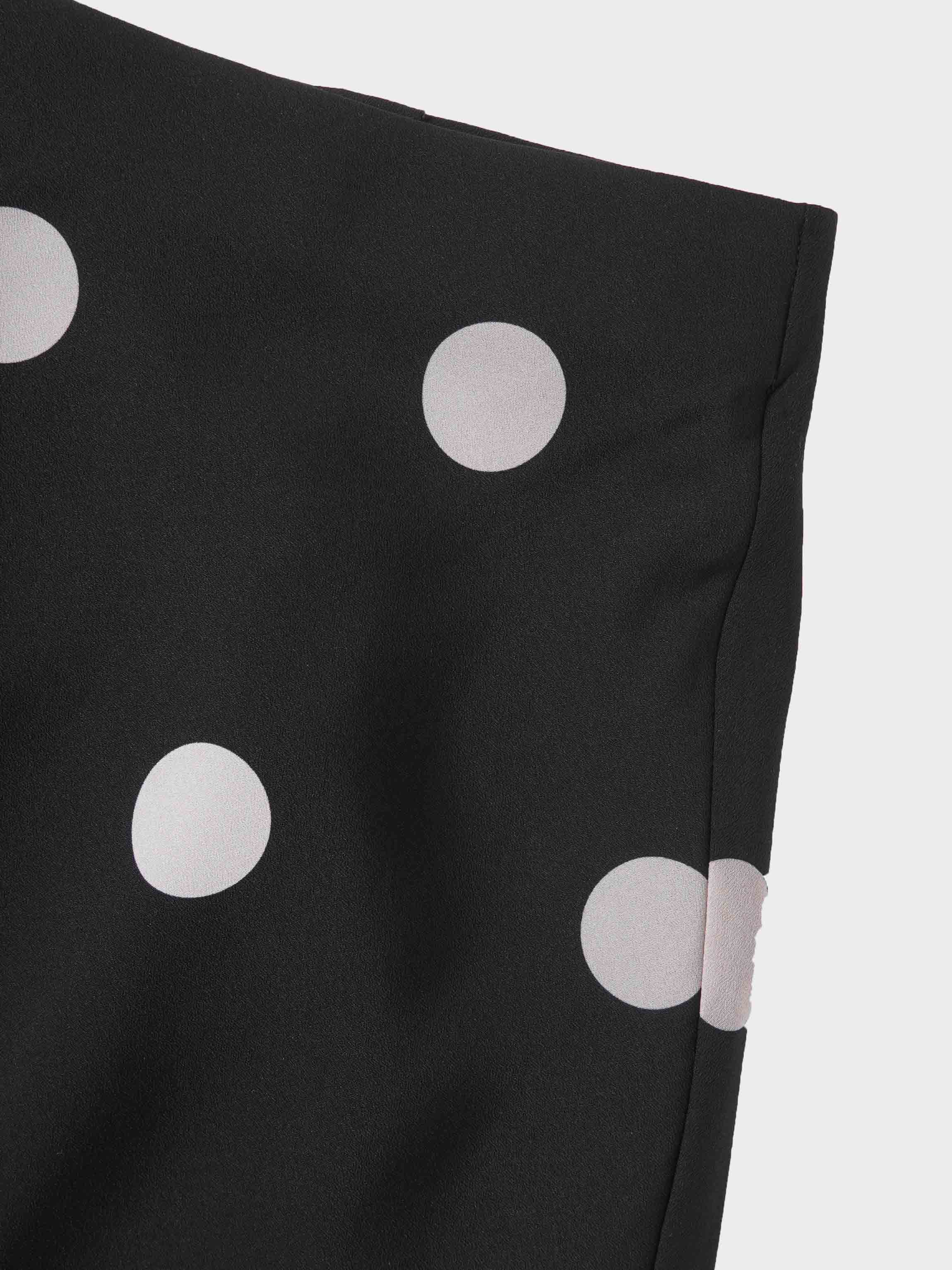 Print Slip Skirt-Polka Dot