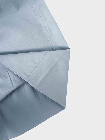 Gathered Drop Waist Yoke Skirt-Light Blue