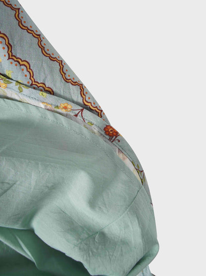 Full Belted Print Skirt-Diamond Floral