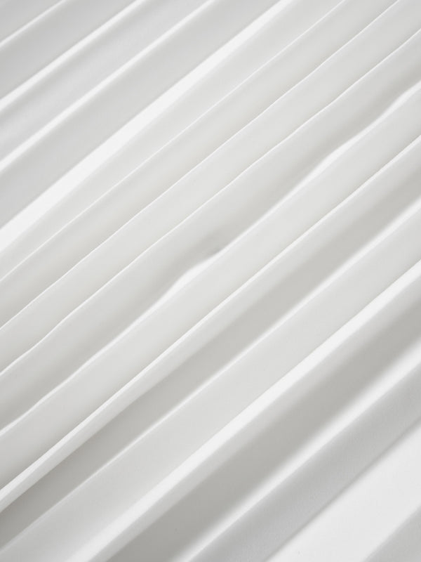 Elastic Waist Micro Pleat Skirt-White