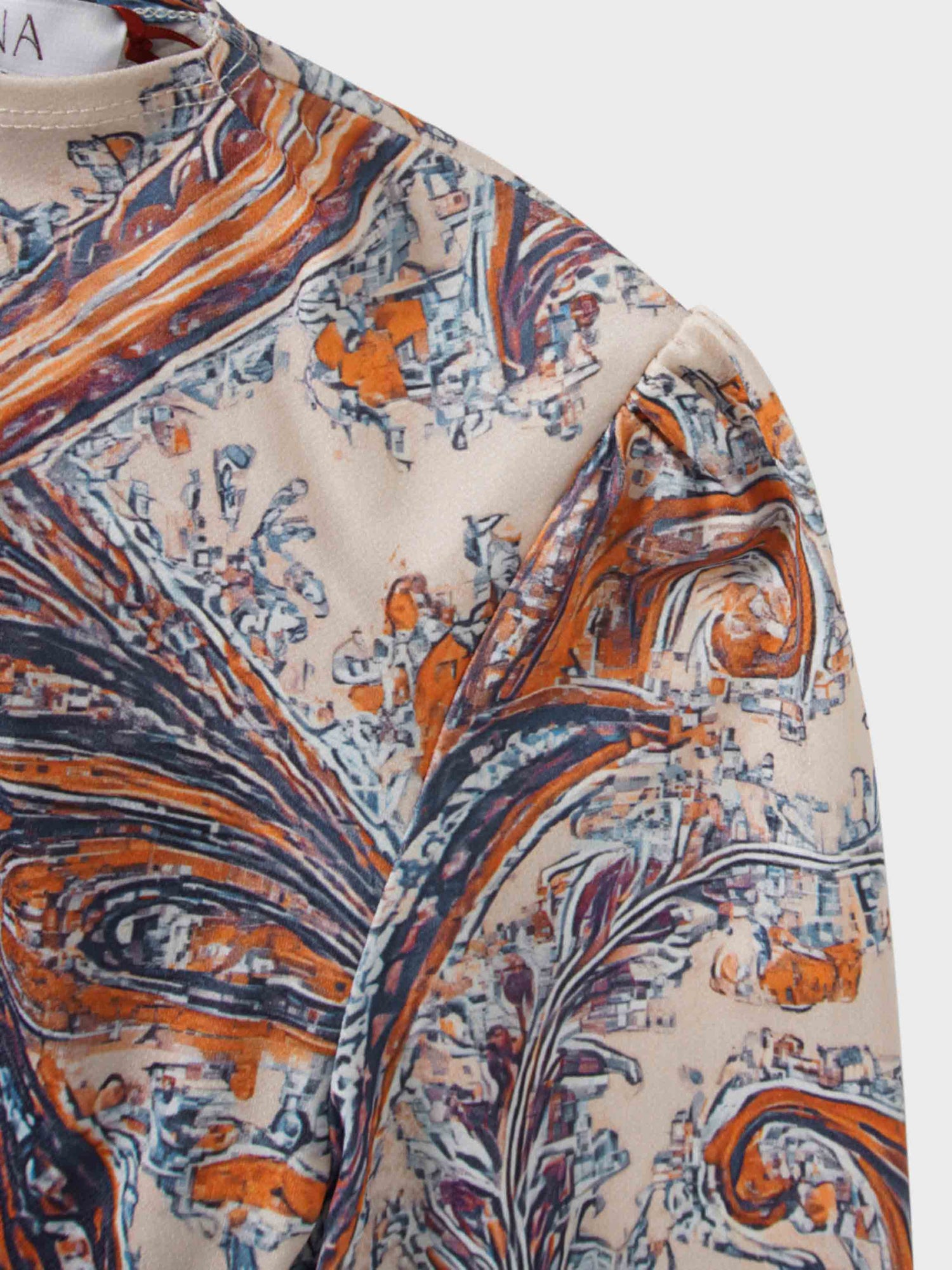 Side Knot Pleat Dress-Paisley