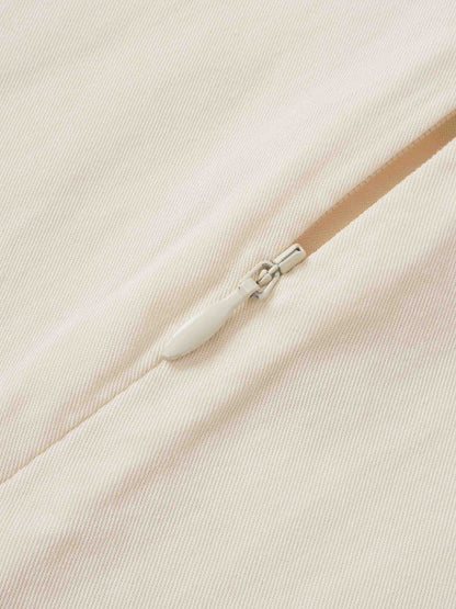 Velvet Trim Blouse - Cream