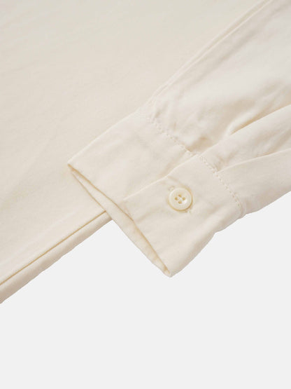 Velvet Trim Blouse - Cream