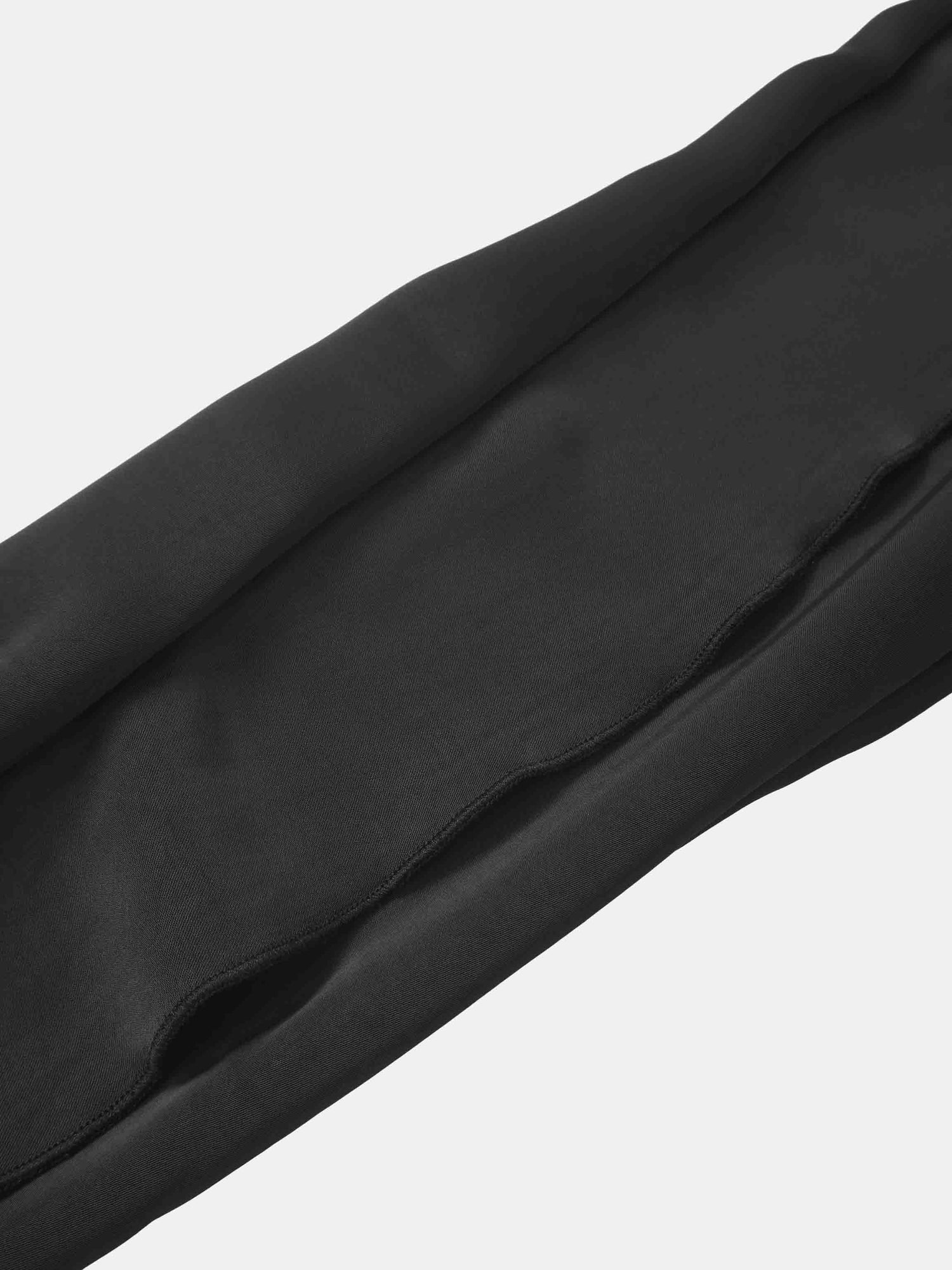 Faux Satin Ruffle Top - Black