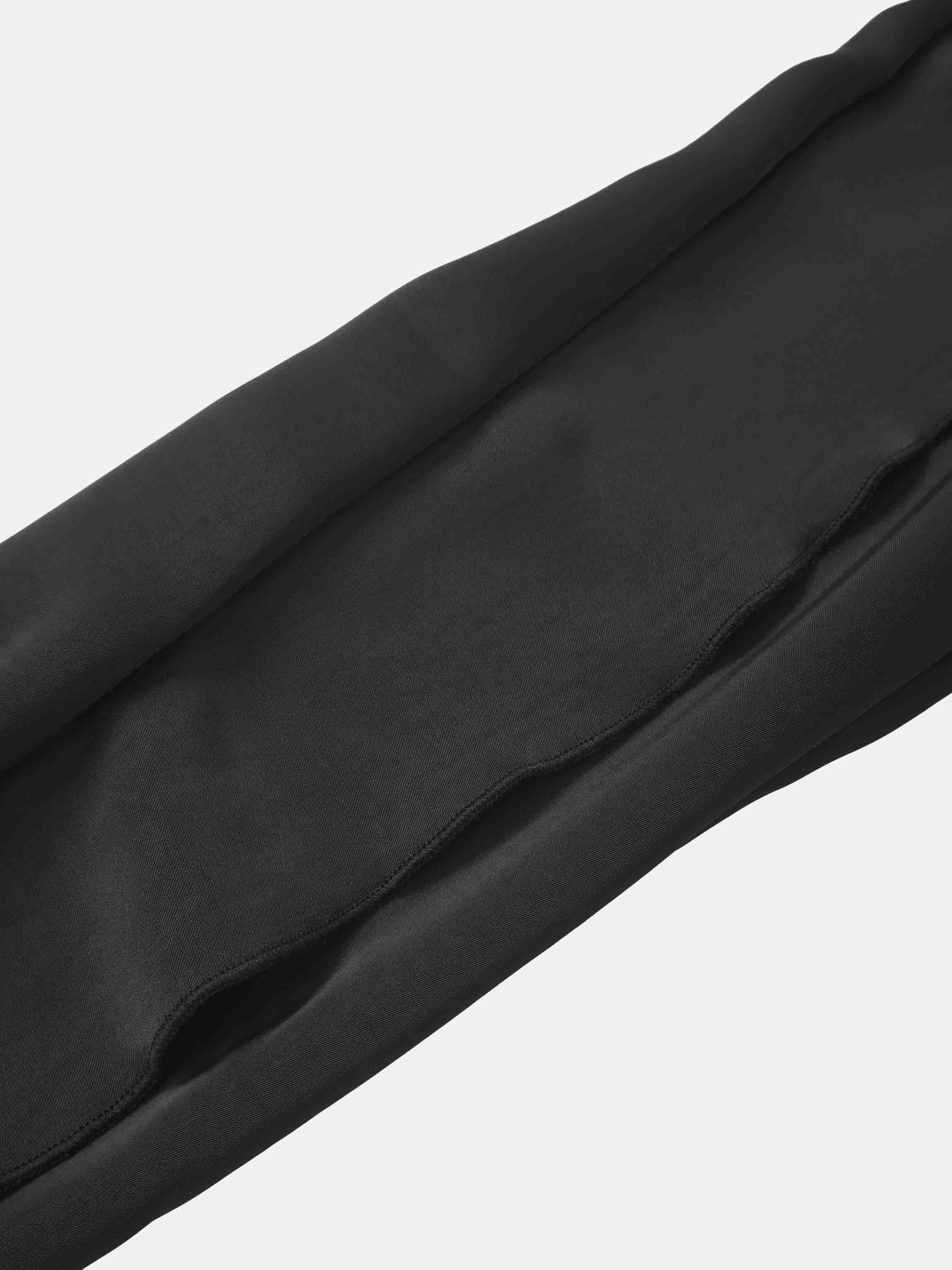 Faux Satin Ruffle Top - Black