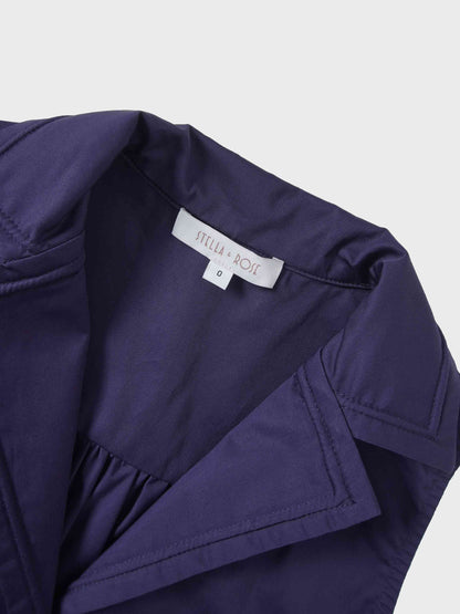 Button Down Belted Jumper-Navy