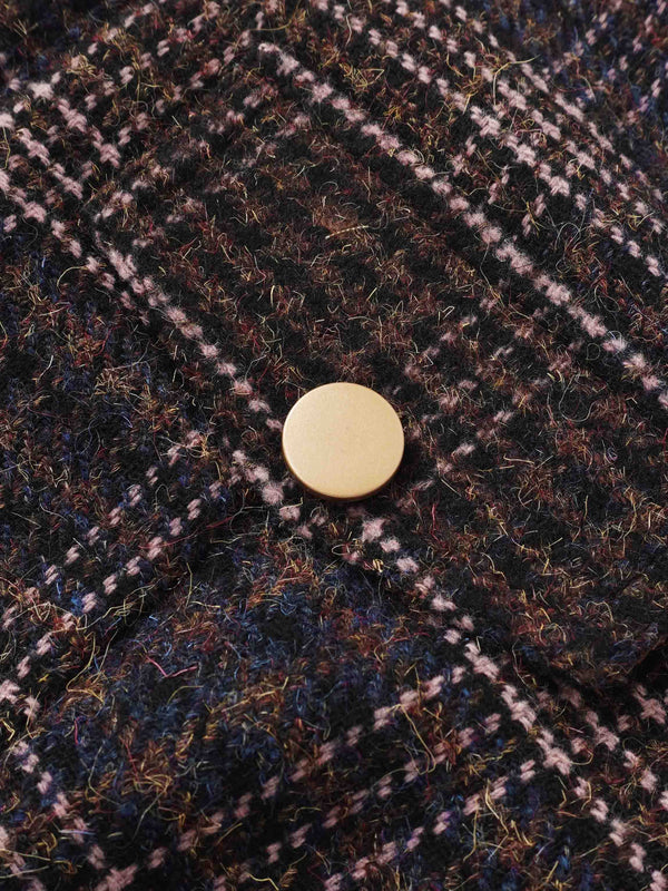 Plaid Crop Bomber Jacket - Pink Plaid