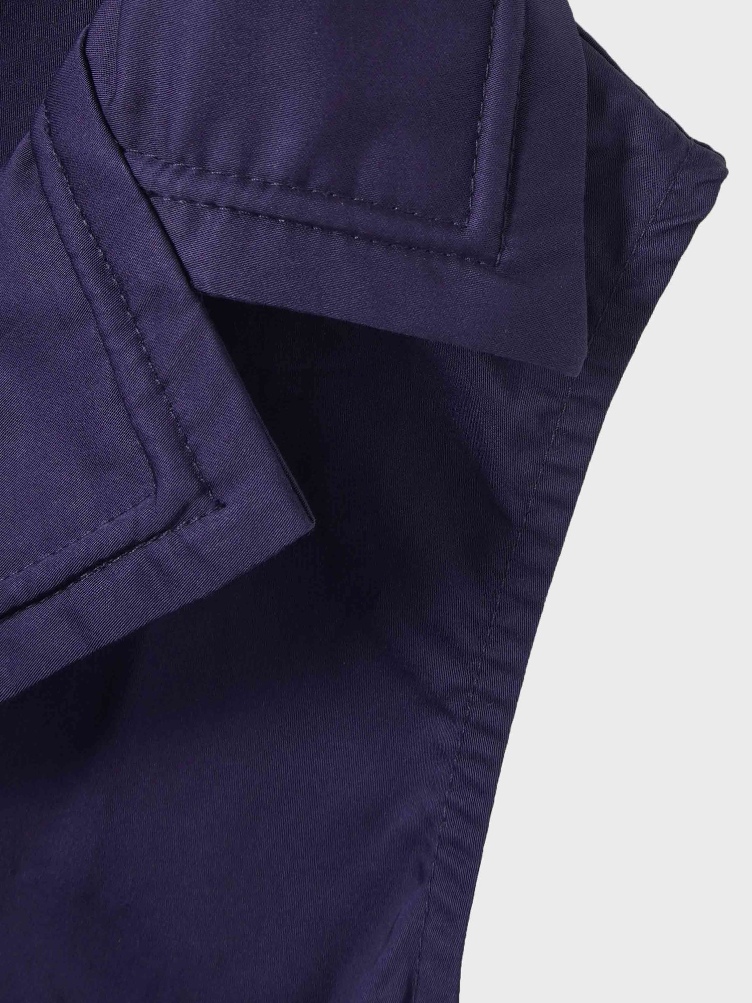 Button Down Belted Jumper-Navy