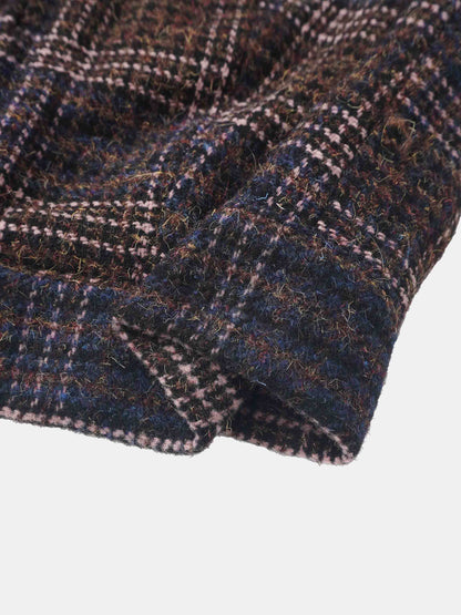 Plaid Crop Bomber Jacket - Pink Plaid