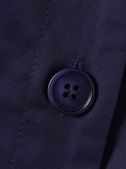 Button Down Belted Jumper-Navy