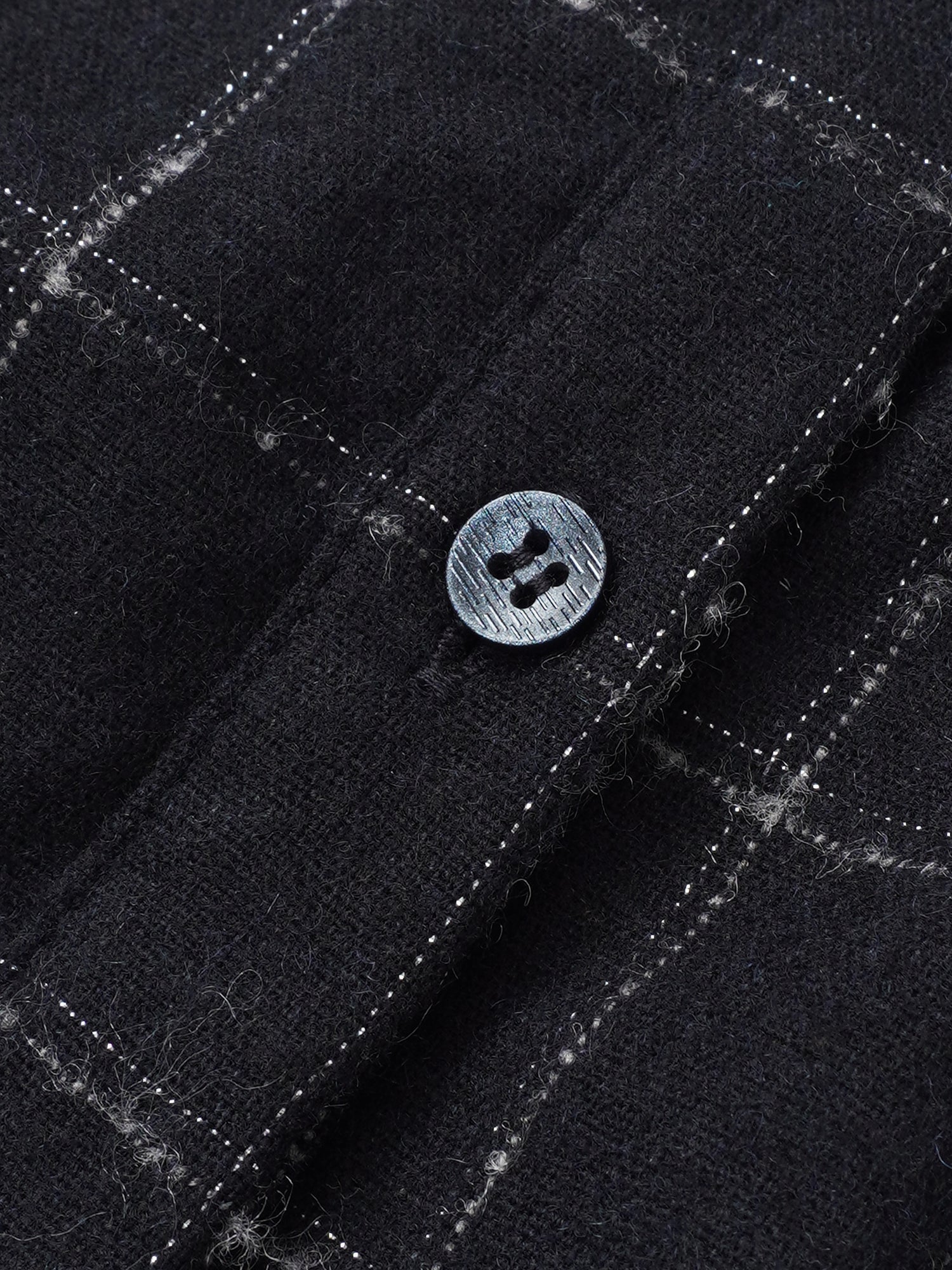 Satin Tie Yoke Dress - Navy Plaid